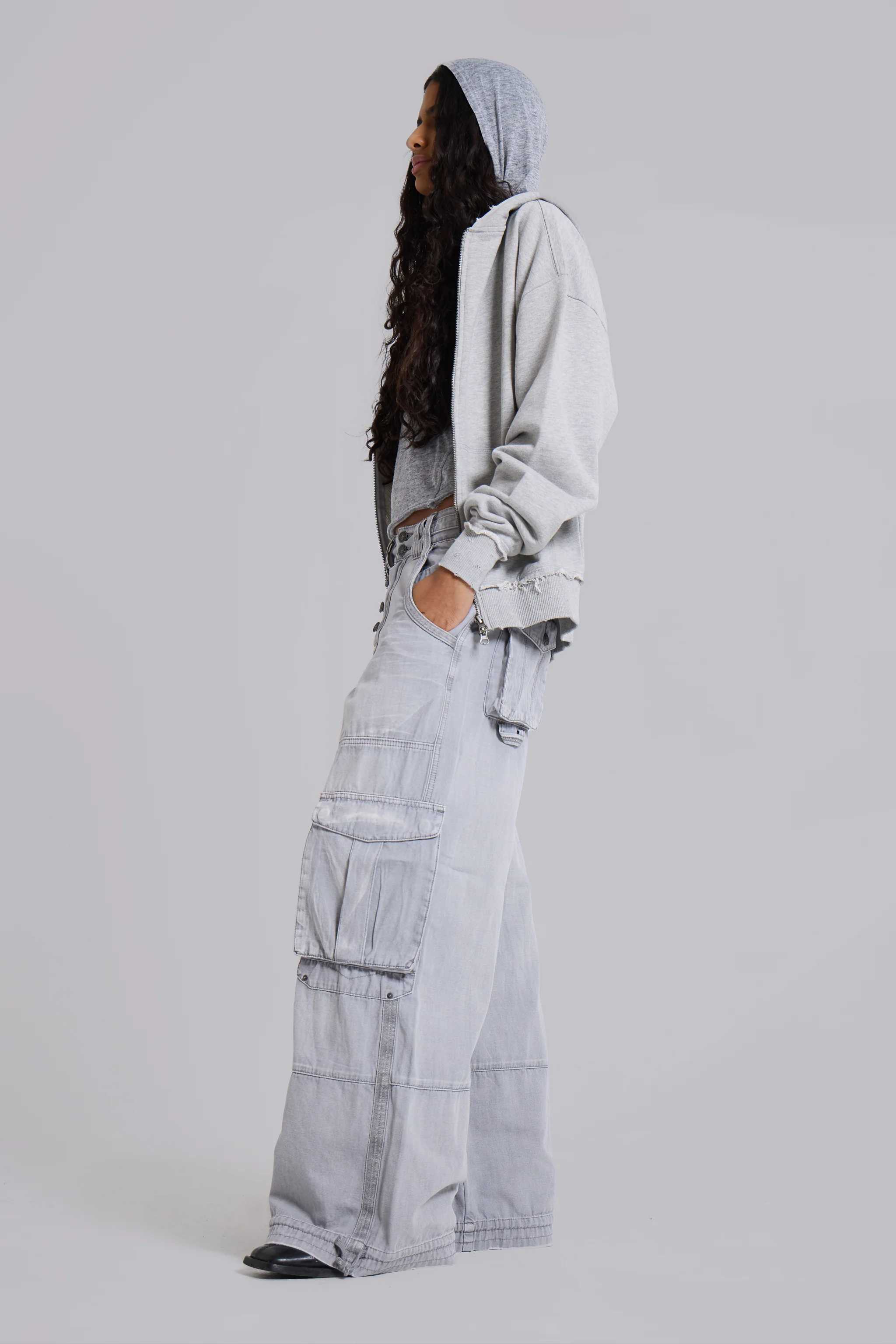 Washed Grey Decoy Cargos - Image 7
