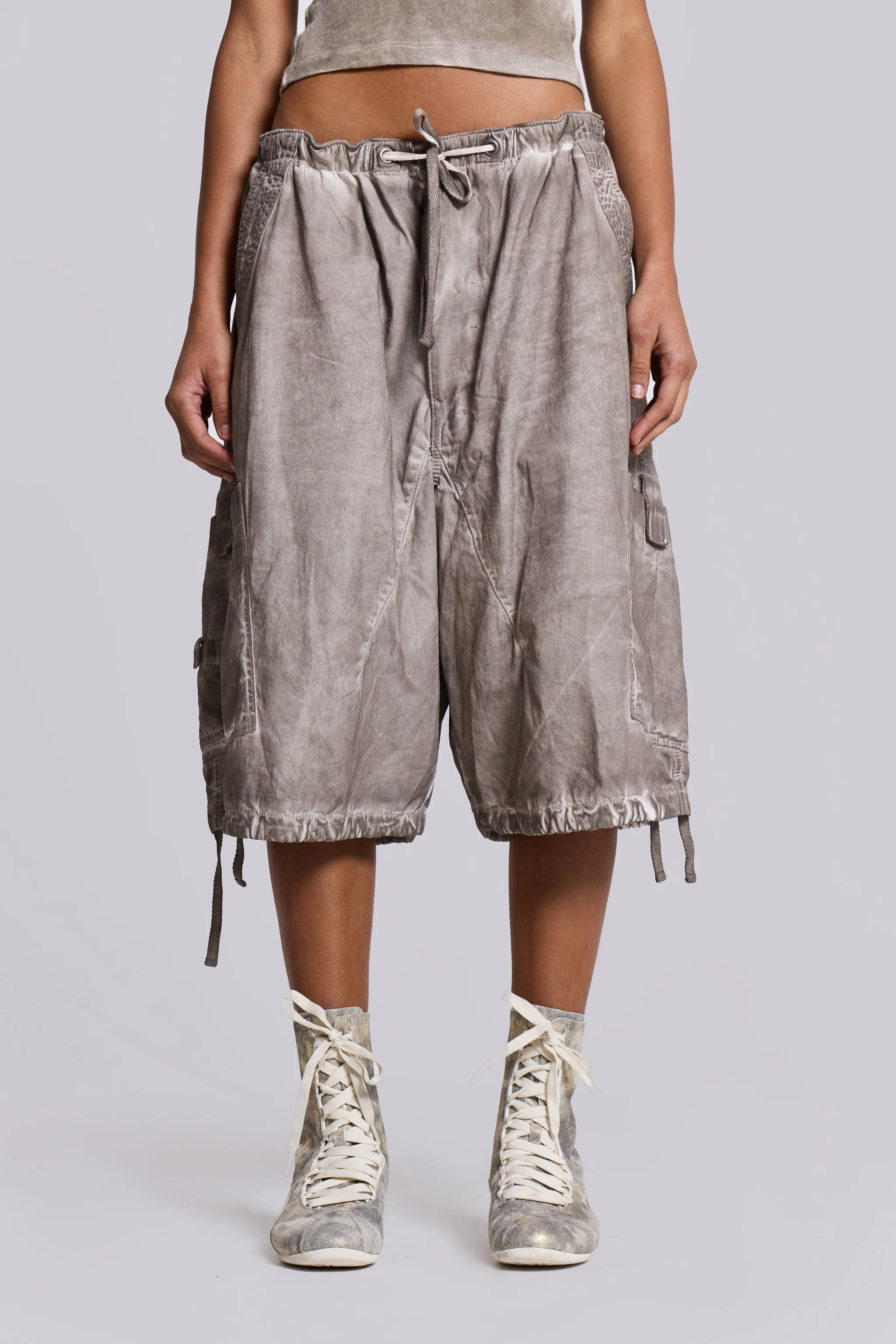 Stone Oil Wash Parachute Shorts - Image 6